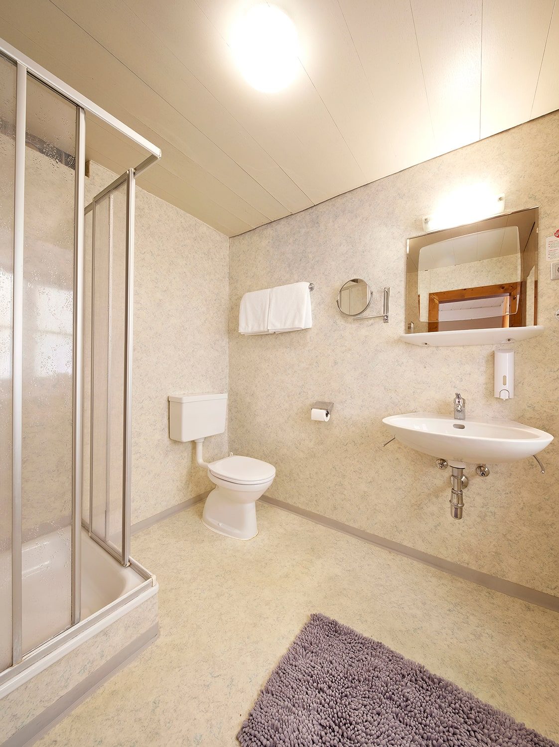 G’sundheitsbründl – Badezimmer mit Dusche, WC und Fenster